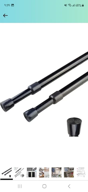 2pcs Spring Tension Curtain Rod，28-43 Inches Adjustable Expandable Pressure...