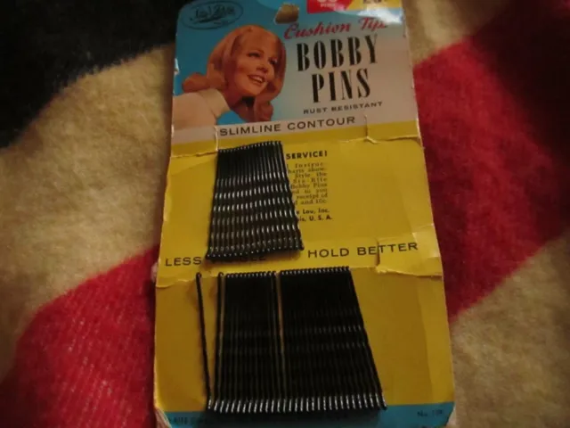 60S Vintage Card Of Sta-Rite Partial Full Bobby Pins