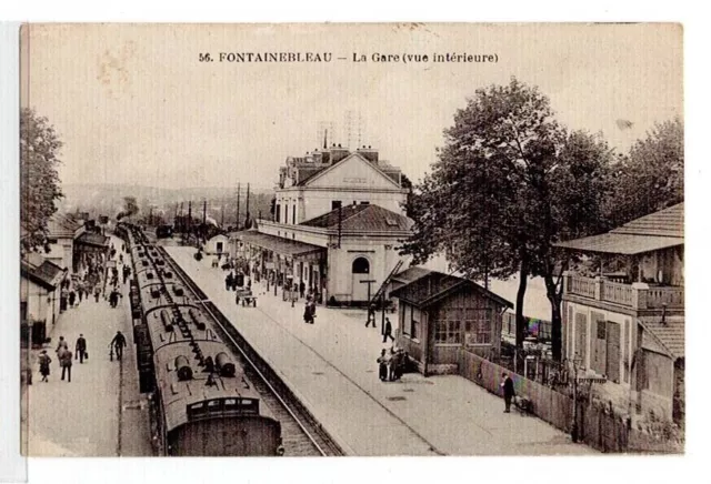 CPA 77 Approx. Melun FONTAINEBLEAU interior of the station. 1931 Travel Train