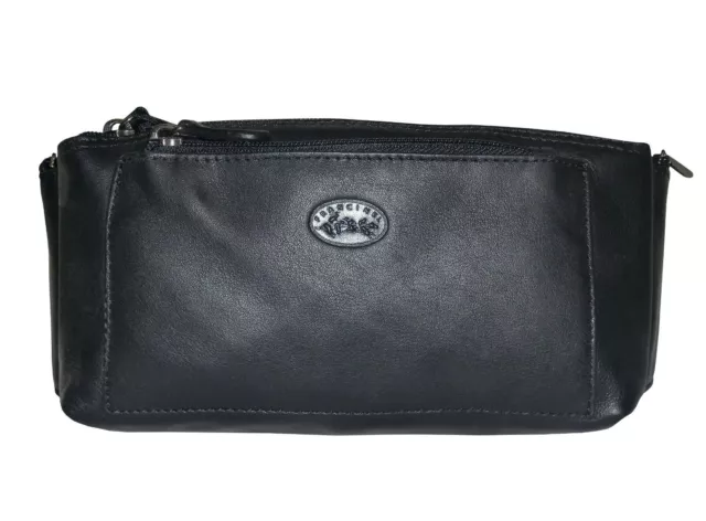 FRANCINEL Pochette sac banane unisexe en cuir souple réf 1163 noir