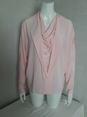 CHEMISIER BLOUSE rose Allumette Paris T.40 VINTAGE 80 pink blouse siz M