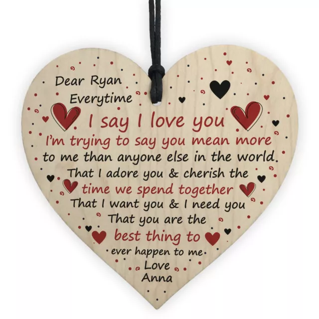 Personalised Love You Heart Special Anniversary Valentines Day Gift Husband Wife