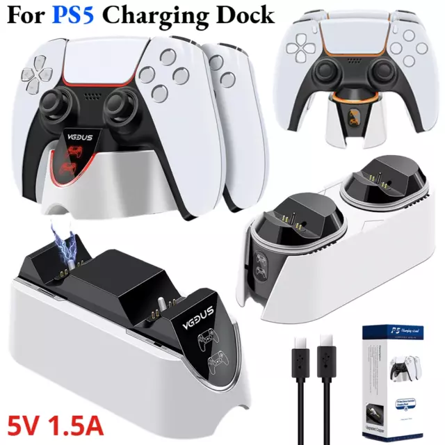 For PS5 Controller Dual Fast Charger Wireless Controller Charging Dock Station