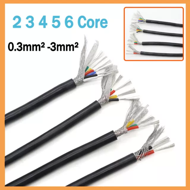 PVC Flexible Multicore Cable 2 Core - 6 Core Copper Tinned Shielded Cable Wire