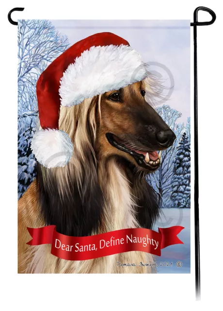 Dear Santa, Define Naughty Garden Flag - Afghan Hound 000