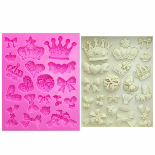 Cartoon Crown Bow Tie Silicone Mold DIY Craft Epoxy Resin Pendant Jewelry Mould