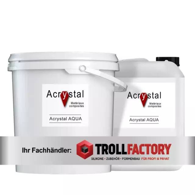 Acrystal AQUA Set Harz + Pulver 1:7 - Größe: 3,2 kg (0,4kg+2,8kg)