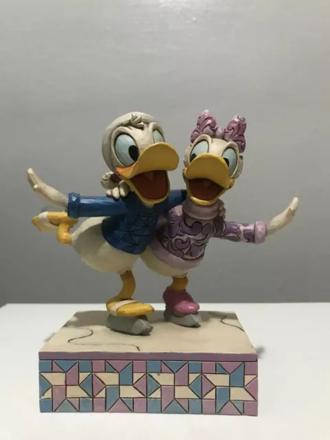 Walt Disney Showcase Collection Pairs Skating Donald Daisy Duck Figure Ice 6"