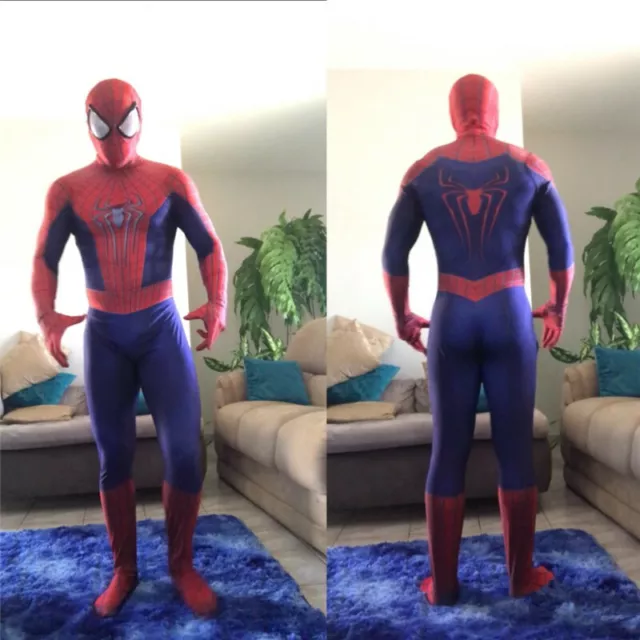 Adult/kid The Amazing Spider man Fancy Dress Costume Peter Parker Jumpsuit