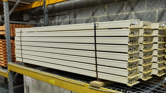 Lot of 56 Beige NEW Tear Drop Beam for Pallet Rack 99" 5.5" Thick  6500 Capacity