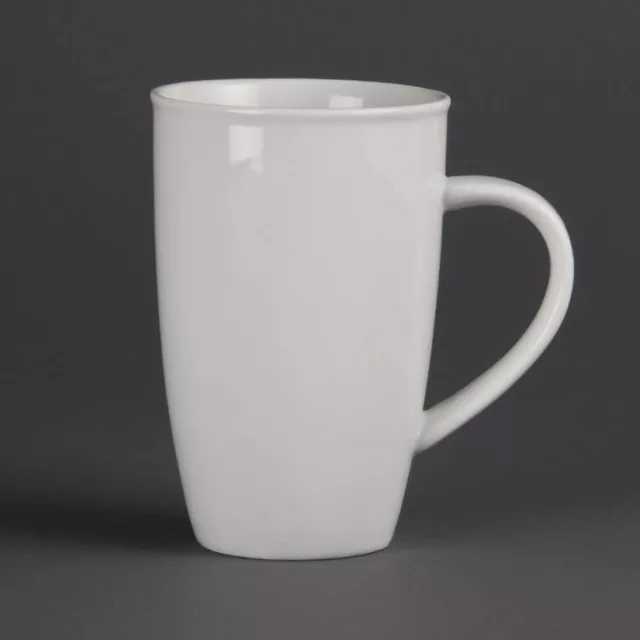 Olympia White Ware Latte Mugs 400Ml 14Oz Porcelain Coffee Tea Cup 6pc