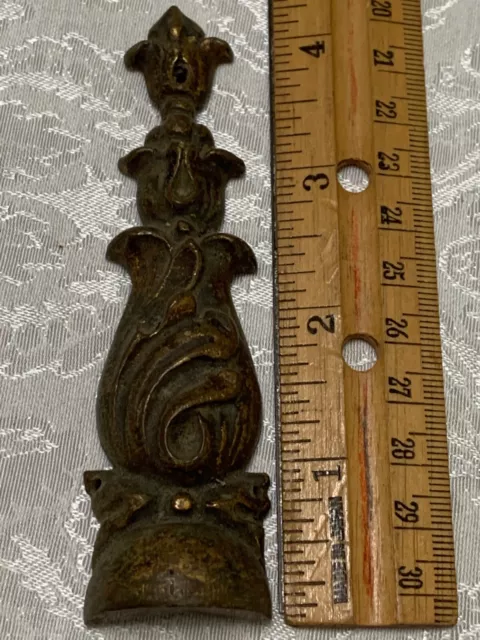 French Brass Ormolu Furniture Foot Decorative Mount Vintage Hardware 4.25"