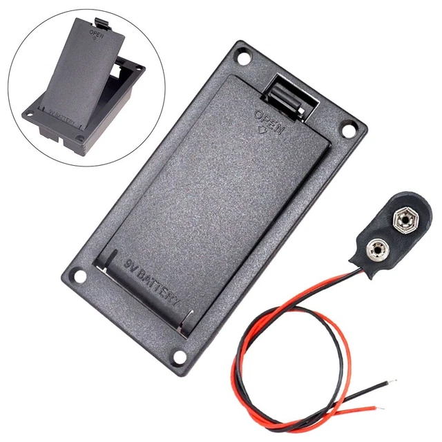 5 Supports Pile 9V Avec Interrupteur On/Off - Boîtier PVC Pour Projets DIY, LED, CCTV - Inclut Vis Et Tournevis