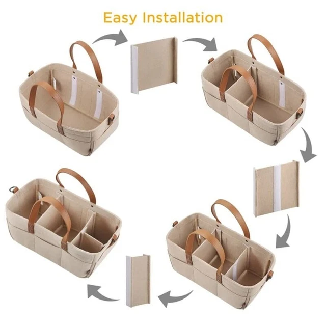 Large Baby Diaper Caddy Organizer Basket Wipes Bag Newborn Nursery Storage 3