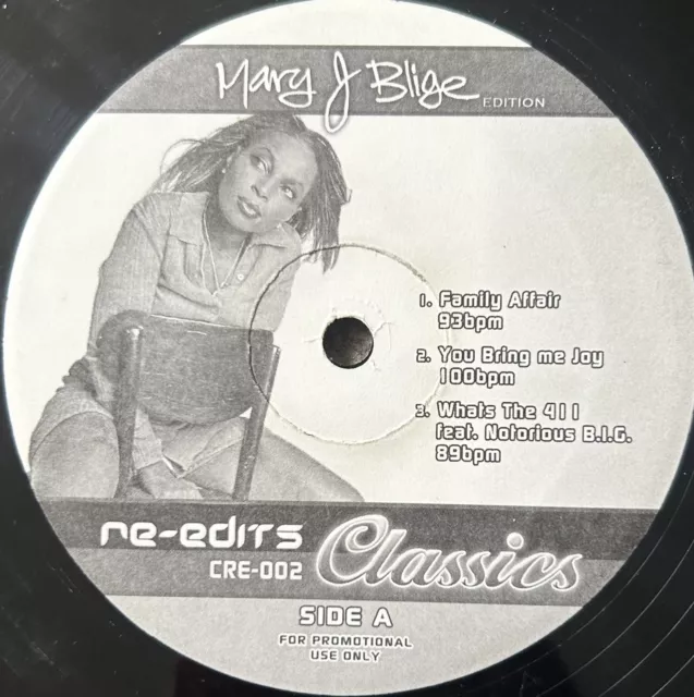 Mary J Blige - Mary J Blige Edition - Classics Re Edit (12” Vinyl EP) 2005 *RARE