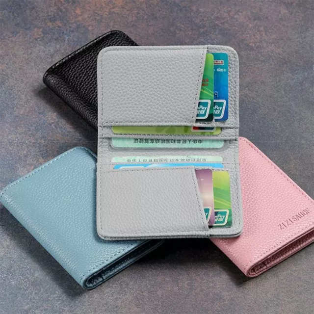 Solid Color Card Holder PU Leather Business Card Case Card Case  Men Women