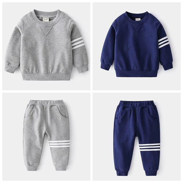 Kids Baby Boys Tracksuit Outfit Striped Tops T-Shirt Pants Set Baseball Uniform