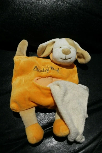 🐶Doudou peluche semi-plat Chien avec mouchoir orange Babynat' Baby Nat'🐶