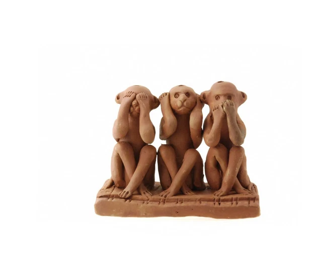 Porte-Clé 3 Singes De La Sagesse En Métal Argenté - Coco Papaya - Porte-Bonheur Original
