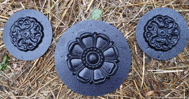 3 moldes de adorno yeso fimo arcilla cera fundición plástico moldes de flores