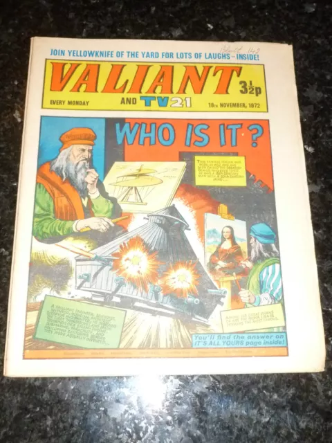 VALIANT & TV21 Comic - Date 18/11/1972 - Inc "STAR TREK" Adventure - UK Comic