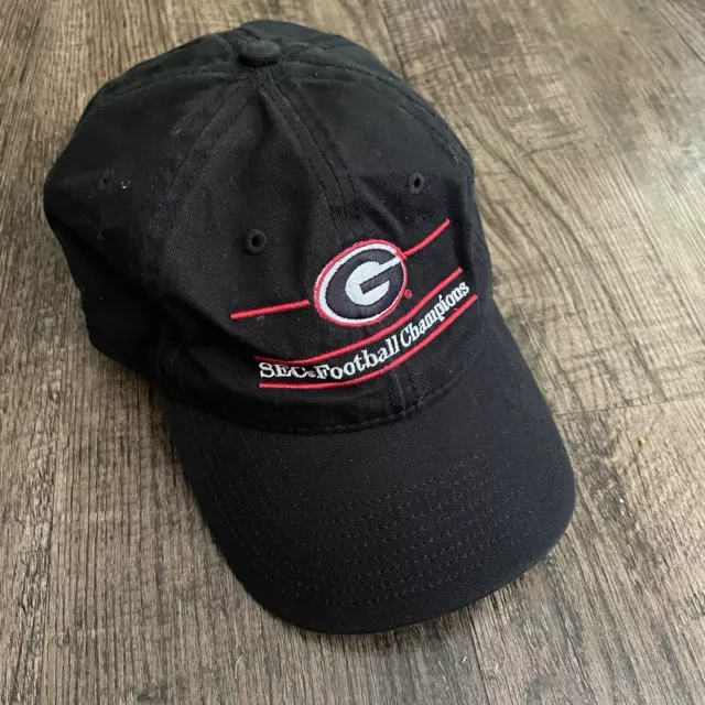 University Of Georgia SEC Football Champions Black Adjustable Strap Hat The Game