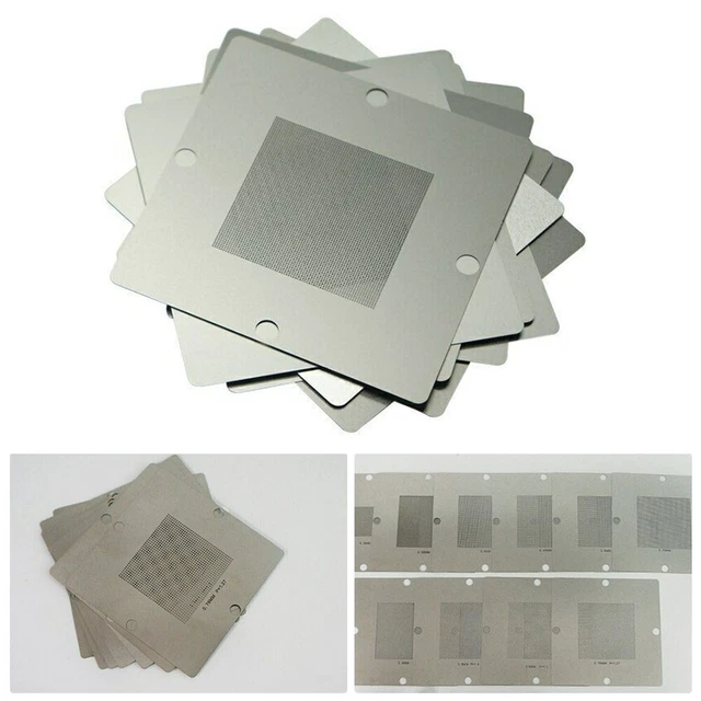 Kit De Pochoirs BGA 90 Mm – 10 Modèles Pour Reballing – Pour Soudure Et Réparation électronique