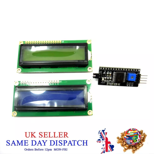 5V 1602A Black White Word LCD Module + IIC/I2C Interface Adapter Backlight 16x2