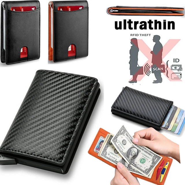 Slim Mens Wallet with Money Clip Leather RFID Blocking Bifold Credit Card Holder