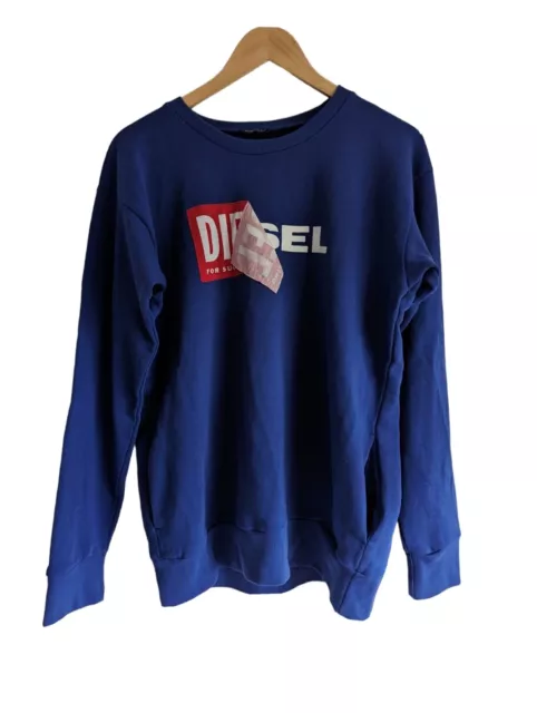 DIESEL SWEATSHIRT S SAMY Men s Size Large Blue Designer Jumper Crew Neck 33.00 PicClick UK