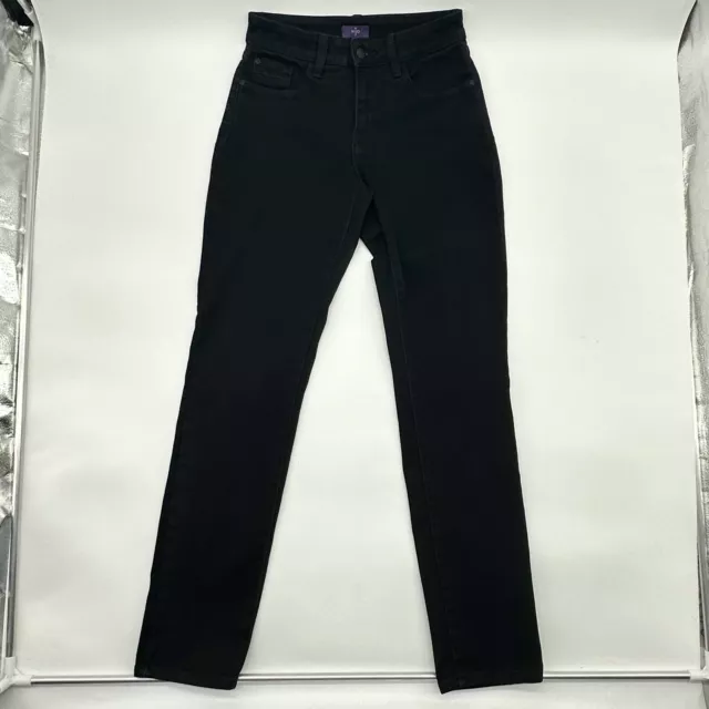 NYDJ Alina Legging Women's Size 2 Black Stretch Slim Fit Mid Rise Denim Jeans