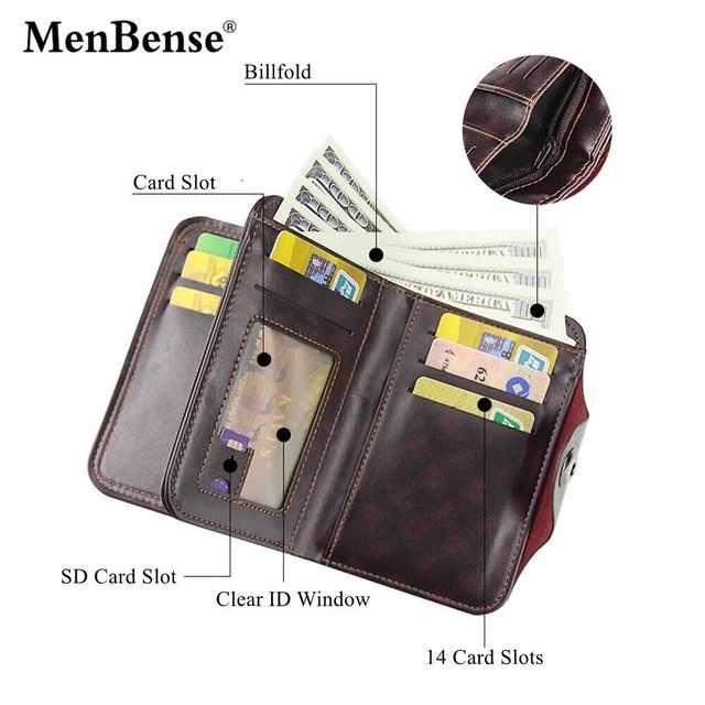 Mens RFID Blocking Leather Wallet Credit Card ID Holder Zipper Purse Waterproof 11