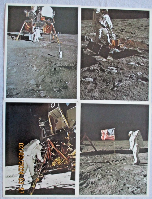 VINTAGE 4 1969 NASA Apollo 11 moon landing Eastman kodak lithograph