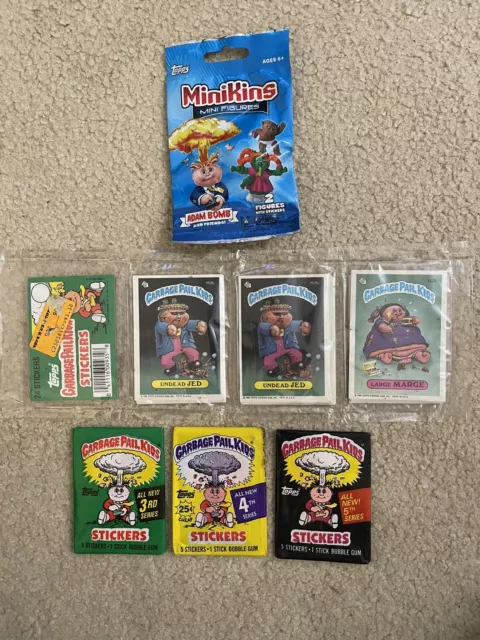 1986 Topps Garbage Pail Kids Series 3 4 5 RACK PACKS 24 STICKERS MINIKINS Sealed