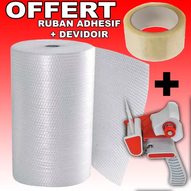 ROULEAU FILM PAPIER BULLES 50CM OU 1M x 100M | RECYCLABLE | EMBALLAGE PROTECTION