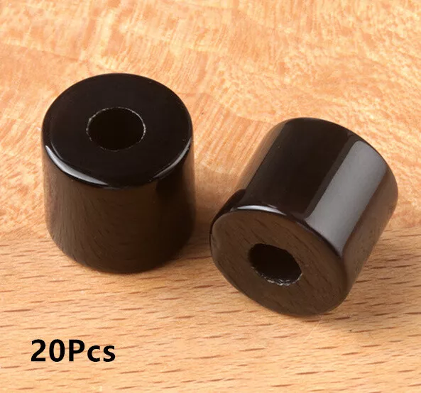 20Pcs 16x16mm Black Obsidian Cylinder Large Hole Loose Beads Hole 6mm HT994