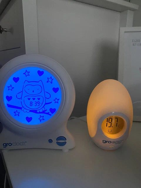 Juego de termómetros para sala de huevos Gro Clock entrenador de sueño para niños.