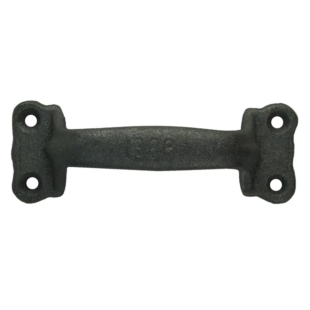 Primitive Silver Stamped Metal Shed Handle Rustic Gate Pull Antique Hardware
