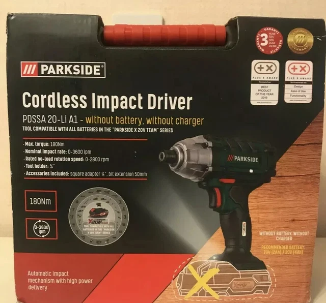 PARKSIDE CORDLESS IMPACT Driver PDSSA 20Li A1 With 20V 4AH Battery