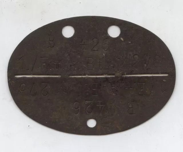 R326 Wehrmacht dog tag original Erkennungsmarke 1./ EuA Bat. ( M ) 276