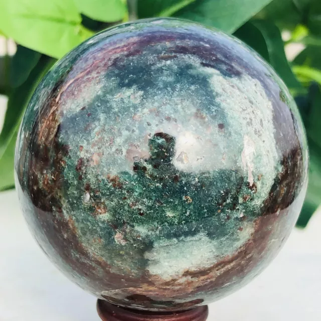 408g Natural Ocean Jasper Ball Quartz Crystal Geode Mineral Specimen Healing