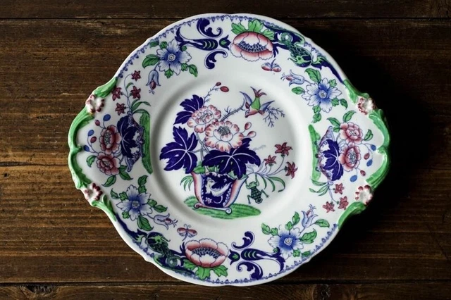 Assiette plate ancienne coq faïence hbcm creil montereau céramique