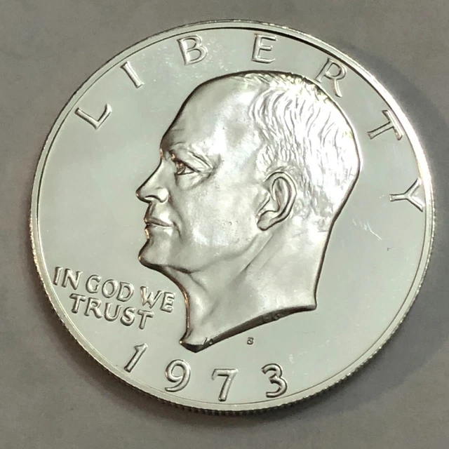 1973-S 40% silver gem proof Eisenhower IKE dollar.  #4