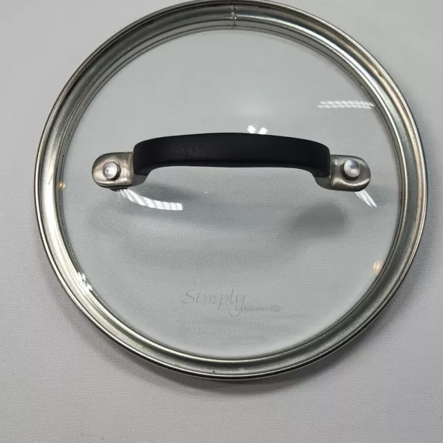 Simply Calphalon Replacement Tempered Glass Lid 5.5" Rubber Grip Stainless