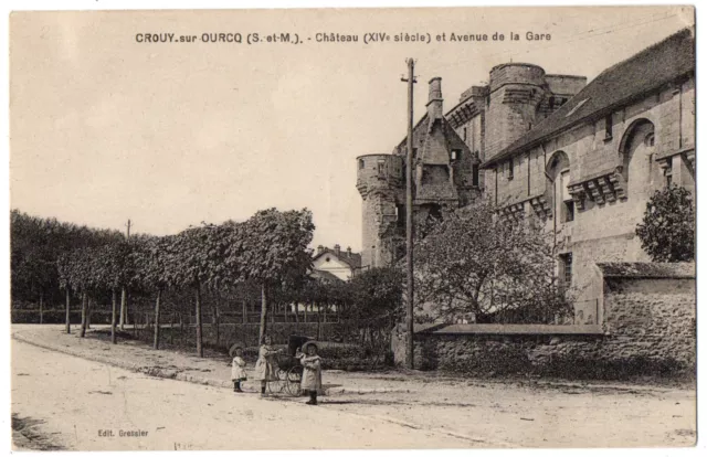 CPA 77 - CROUY SUR OURCQ (Seine et Marne) - Château et avenue de la Gare