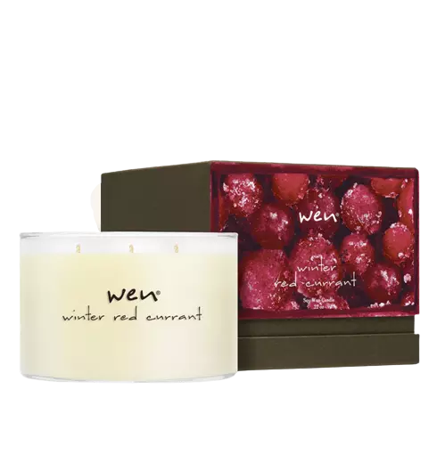WEN by Chaz Dean Deluxe 3-Wick Candle in Winter Red Currant Large Size 22oz