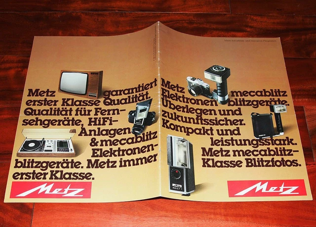 METZ mecablitz mecavox flash vintage 1976 prospekt brochure catalog photo camera