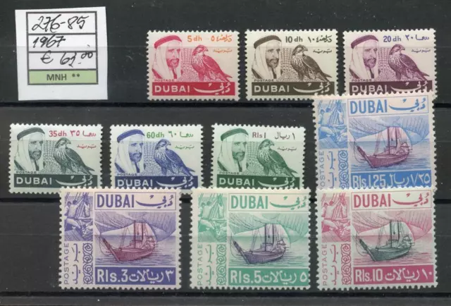 80498 - DUBAI 1967 - mI# 276-85 - BIRDS & SHIPS