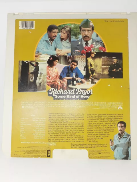 Disque vidéo Richard Pryor Some Kind Of Hero RCA Selectavision 3