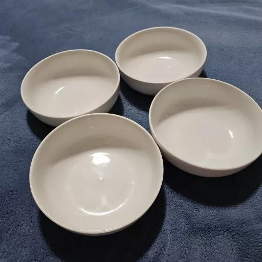 Mainstays  6 in White Salad Dessert Soup Cereal Bowl Stoneware Set of 4
